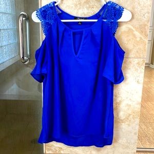 Blue Blouse  medium exposed shoulder